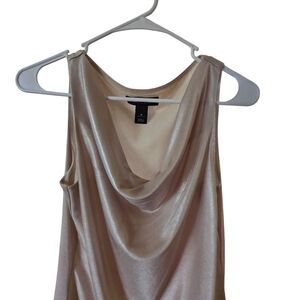 White House Black Market Metallic Beige Tank Top